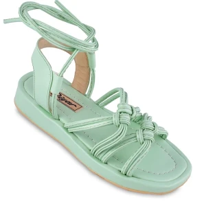 صندل كعب عالي دو کره دور مج دیار الألوان أخضر