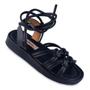 صندل كعب عالي دو کره دور مج دیار الألوان أسود