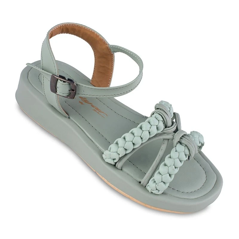 صندل كعب عالي کیس بافت دیار الألوان أخضر