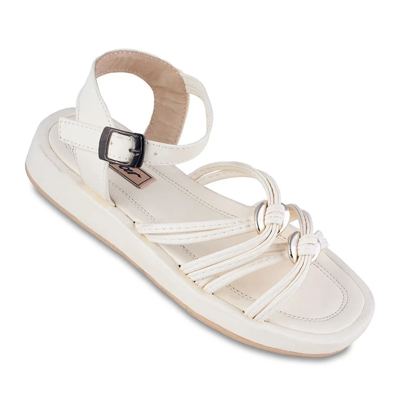 صندل كعب عالي زنجیری دیار الألوان أبيض