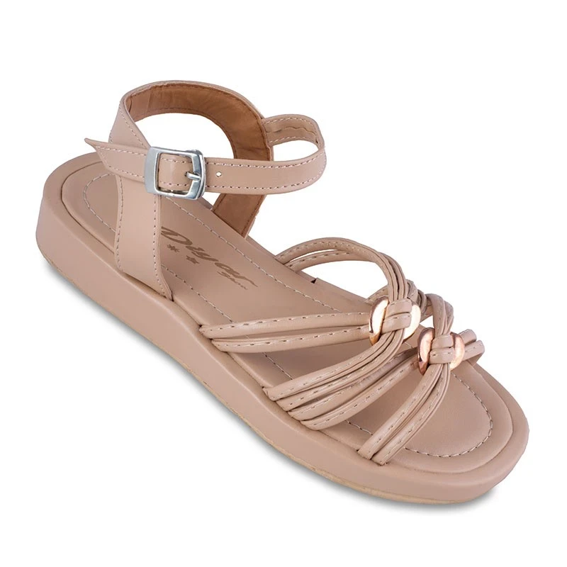 صندل كعب عالي زنجیری دیار الألوان كريم