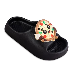 Slipper Pizza Parsi colors Black