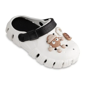 دمپایی کراکس دنیز سفید پارسی رنگبندی مشکی