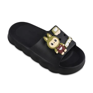 دمپایی ویدا لبوبو زیتون رنگبندی مشکی