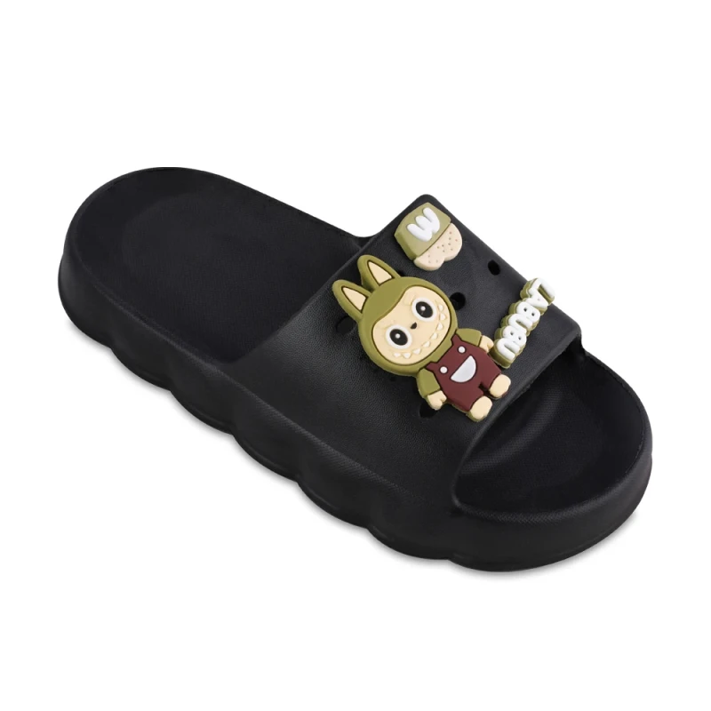 دمپایی ویدا لبوبو زیتون رنگبندی مشکی