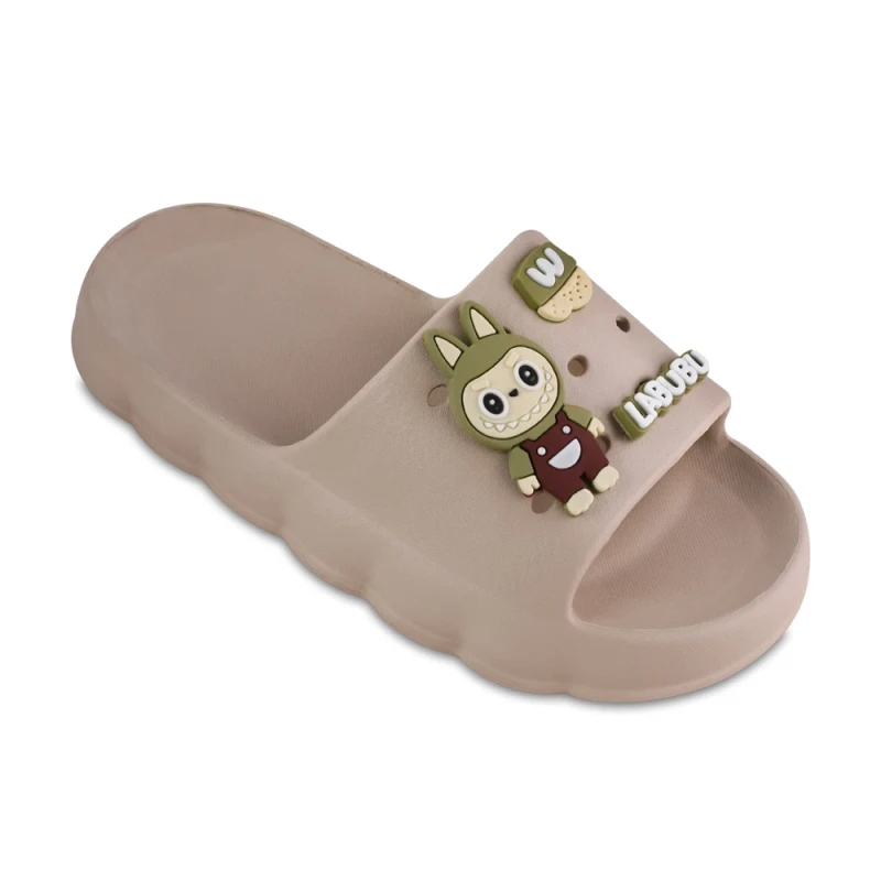 دمپایی ویدا لبوبو زیتون رنگبندی کرم