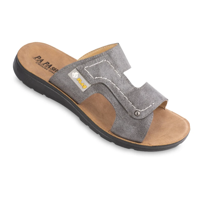 صندل فلش پاپا PU رنگبندی طوسی