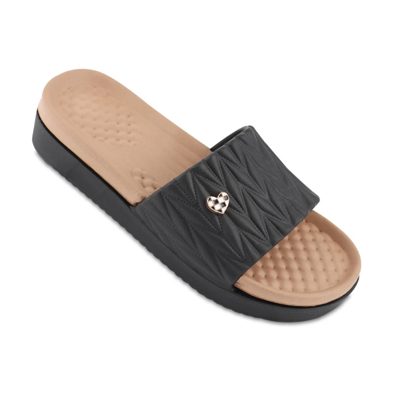 دمپایی ریحانا 2 زیتون رنگبندی مشکی