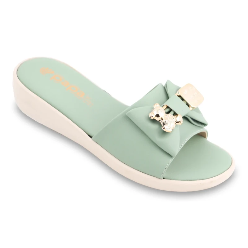 صندل نهال 2 پاپا PU رنگبندی سبز پسته ای