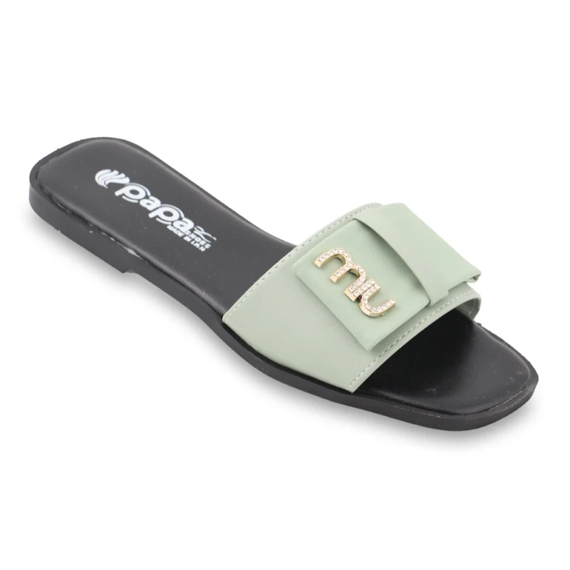 صندل مرلین پاپا PU رنگبندی سبز پسته ای