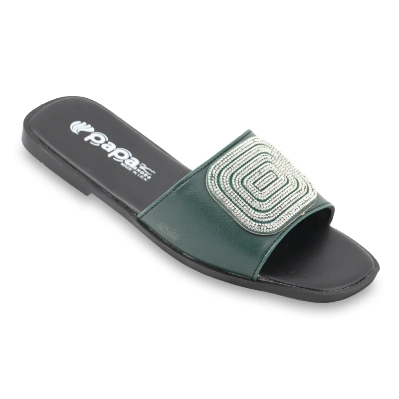 صندل الیزه پاپا PU رنگبندی سبز یشمی