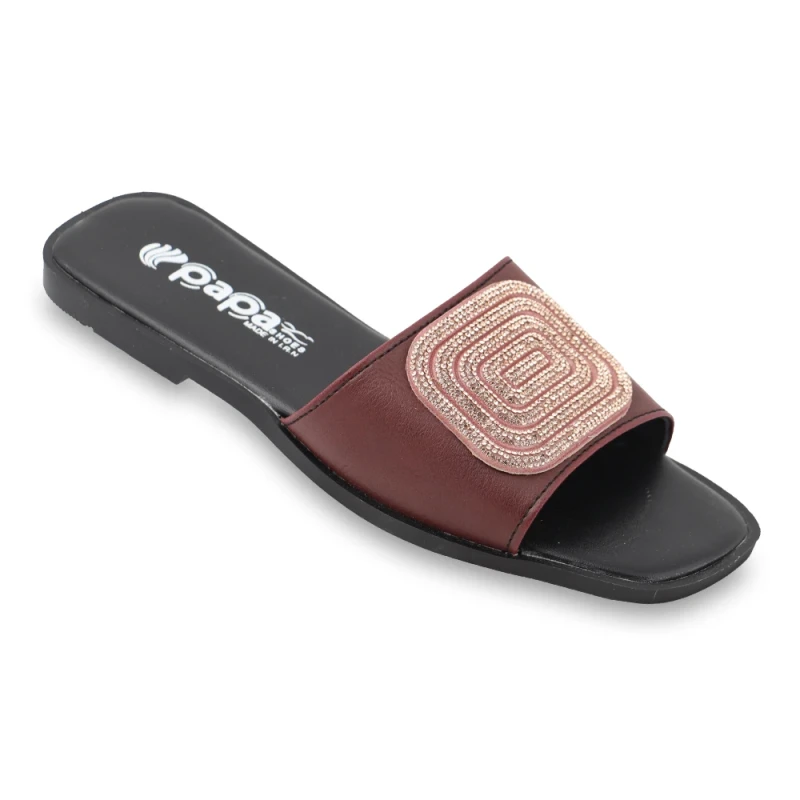 صندل الیزه پاپا PU رنگبندی زرشکی