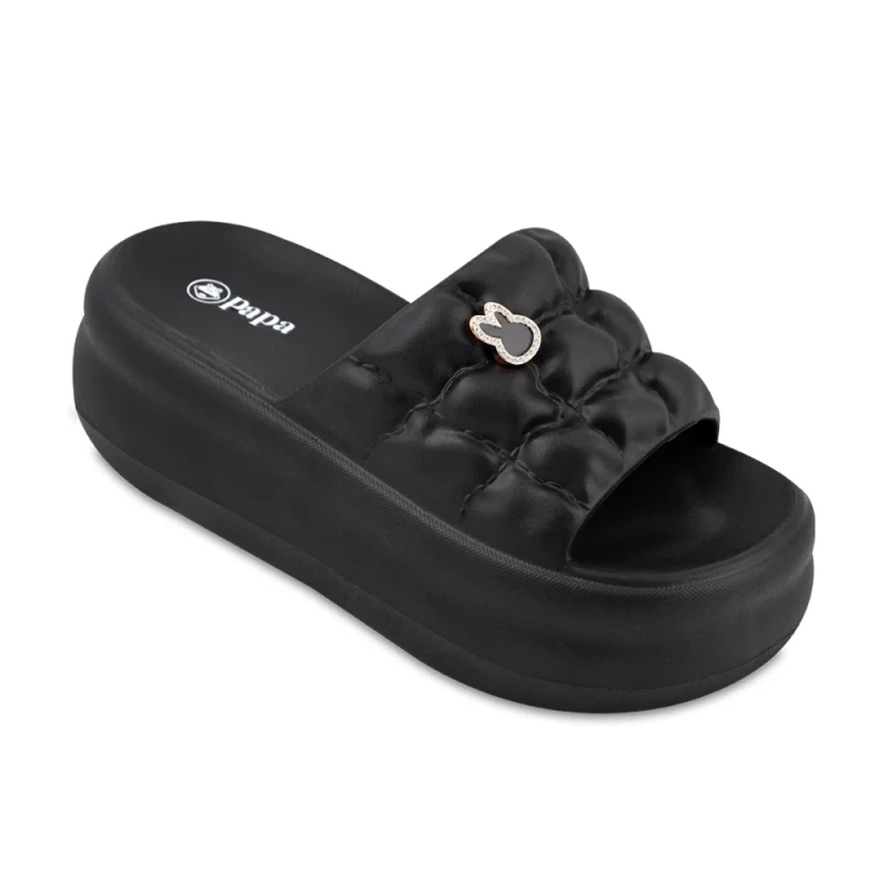 دمپایی گلناز پاپا PVC رنگبندی مشکی