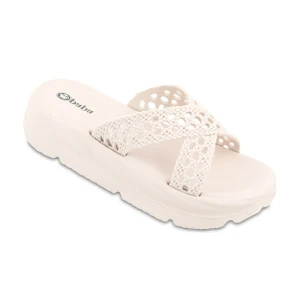 دمپایی حنا پاپا PVC رنگبندی سفید