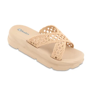 دمپایی حنا پاپا PVC رنگبندی کرم