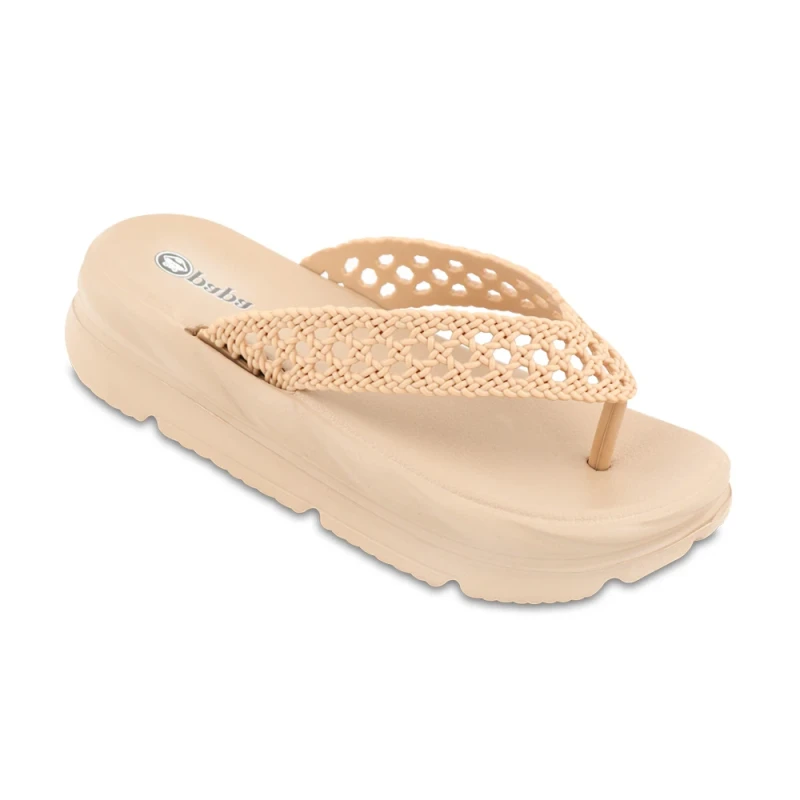 دمپایی حنا انگشتی پاپا PVC رنگبندی کرم