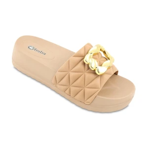 دمپایی صنم پاپا PVC رنگبندی کرم