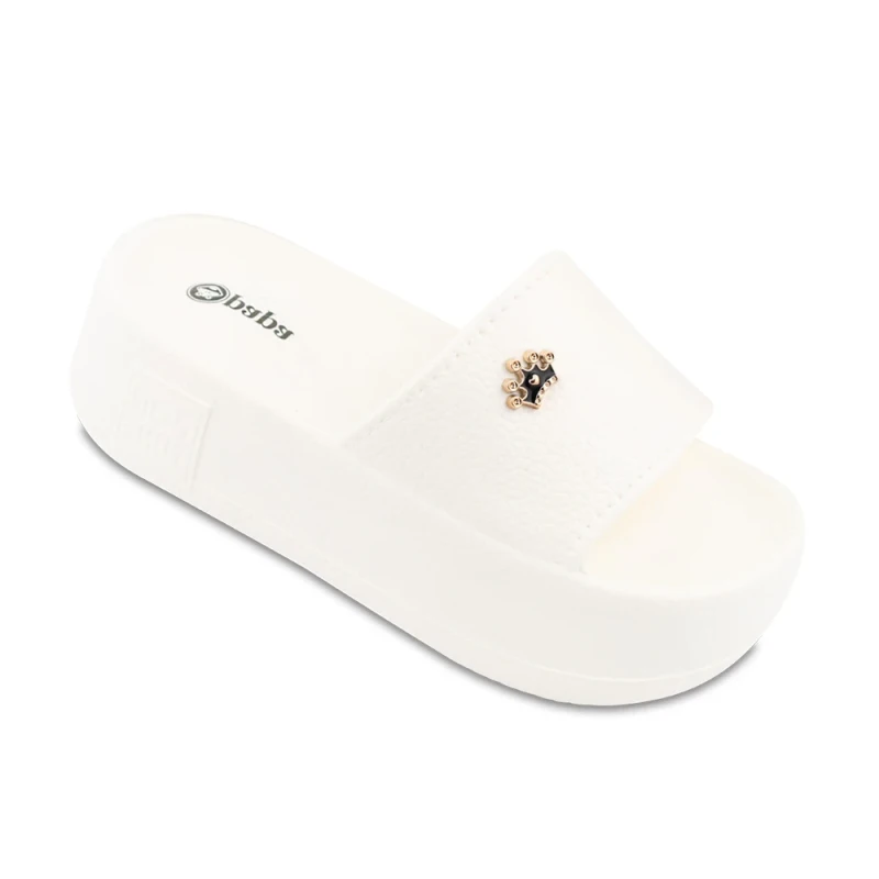 دمپایی تاج پاپا PVC رنگبندی سفید