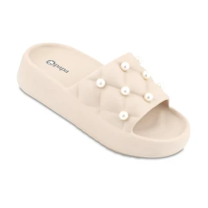 دمپایی مروارید پاپا PVC رنگبندی کرم