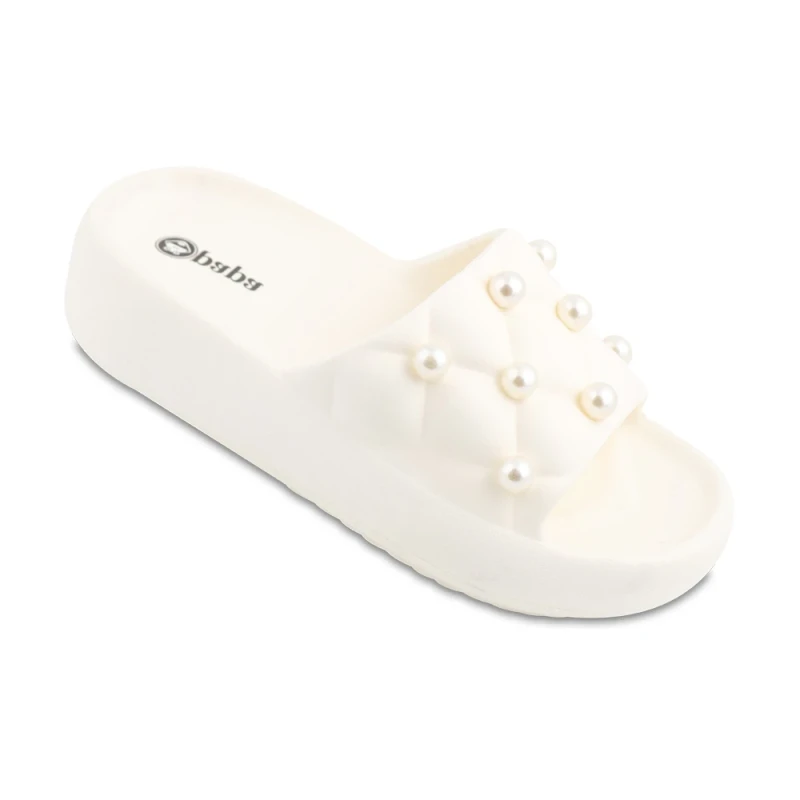 دمپایی مروارید پاپا PVC رنگبندی سفید