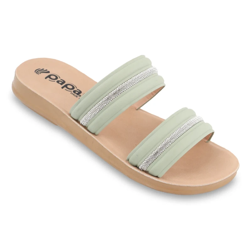 صندل نقره پاپا PU رنگبندی سبز پسته ای