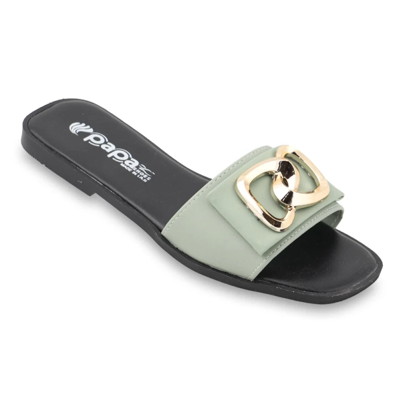 صندل کارن پاپا PU رنگبندی سبز پسته ای