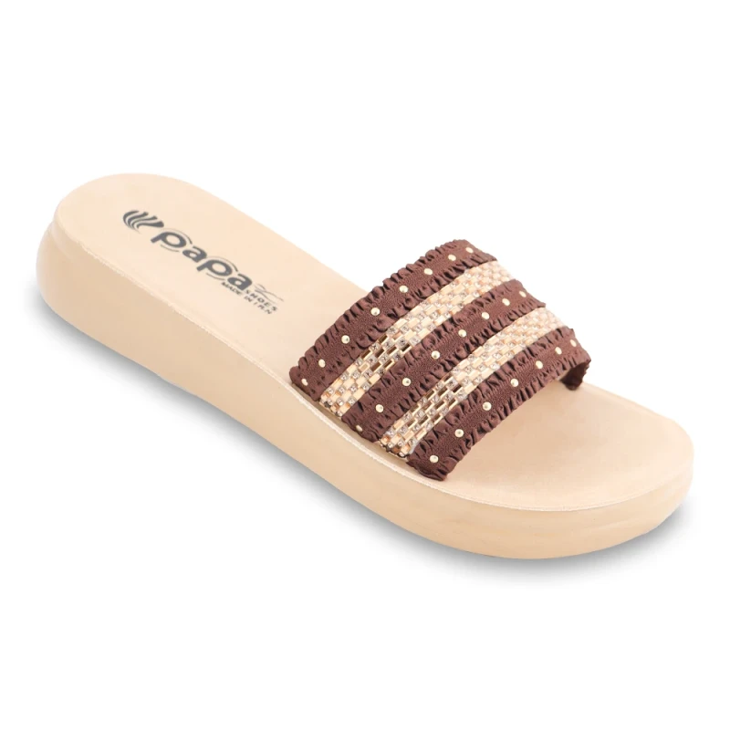 صندل رز 2 پاپا PU رنگبندی قهوه ای