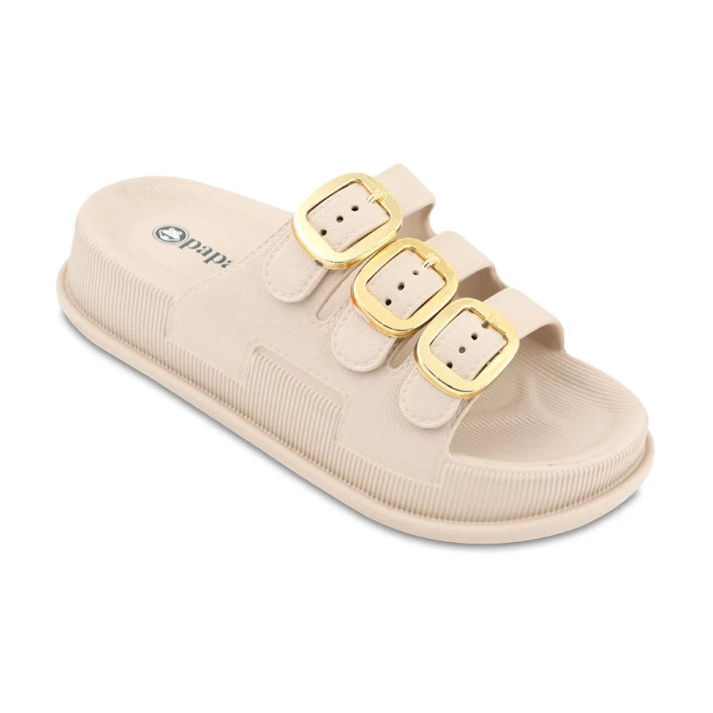 دمپایی نفس پاپا PVC رنگبندی کرم