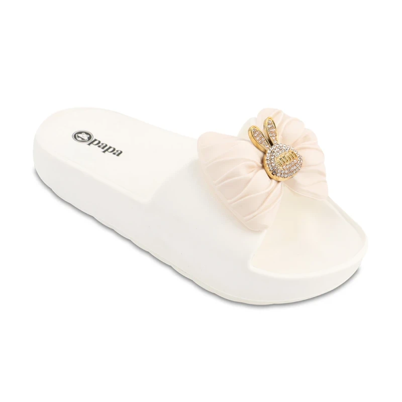 دمپایی ملیکا پاپا PVC رنگبندی سفید