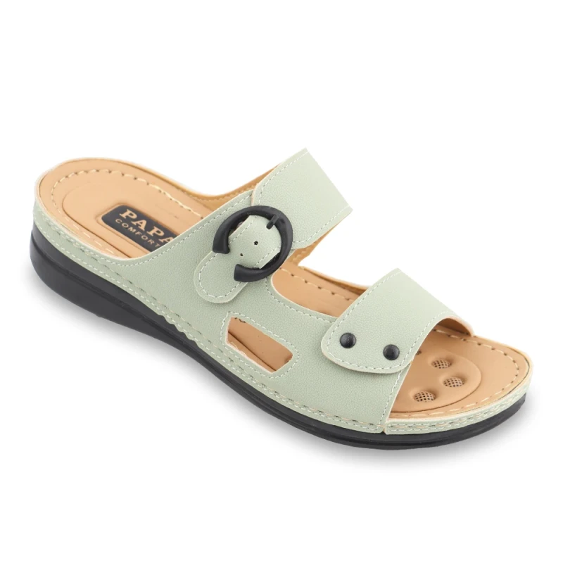 صندل شیدا 5 پاپا PU رنگبندی سبز پسته ای