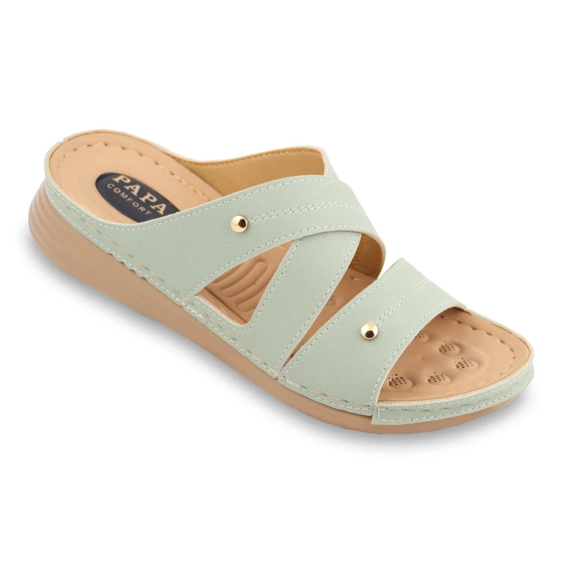 صندل 7005 پاپا PU رنگبندی سبز پسته ای