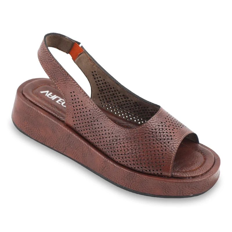 صندل رکابدار مینا والمو رنگبندی قهوه ای