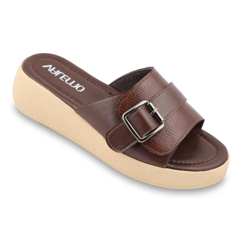 صندل لعیا والمو رنگبندی قهوه ای