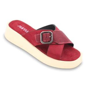 صندل مهری والمو رنگبندی زرشکی