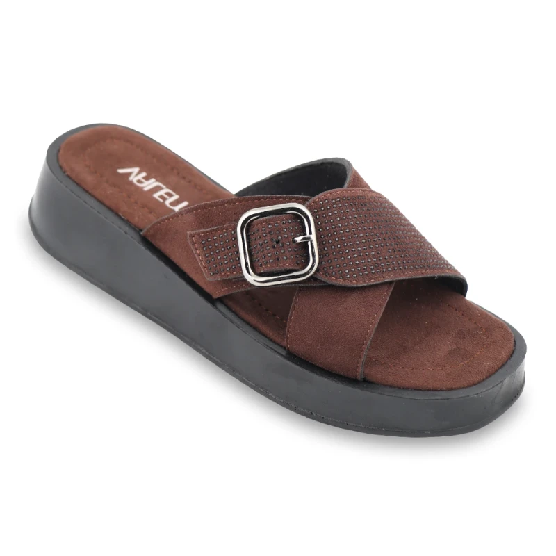 صندل مهری والمو رنگبندی قهوه ای