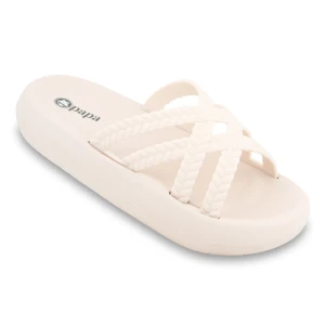 دمپایی مرسده پاپا PVC رنگبندی سفید