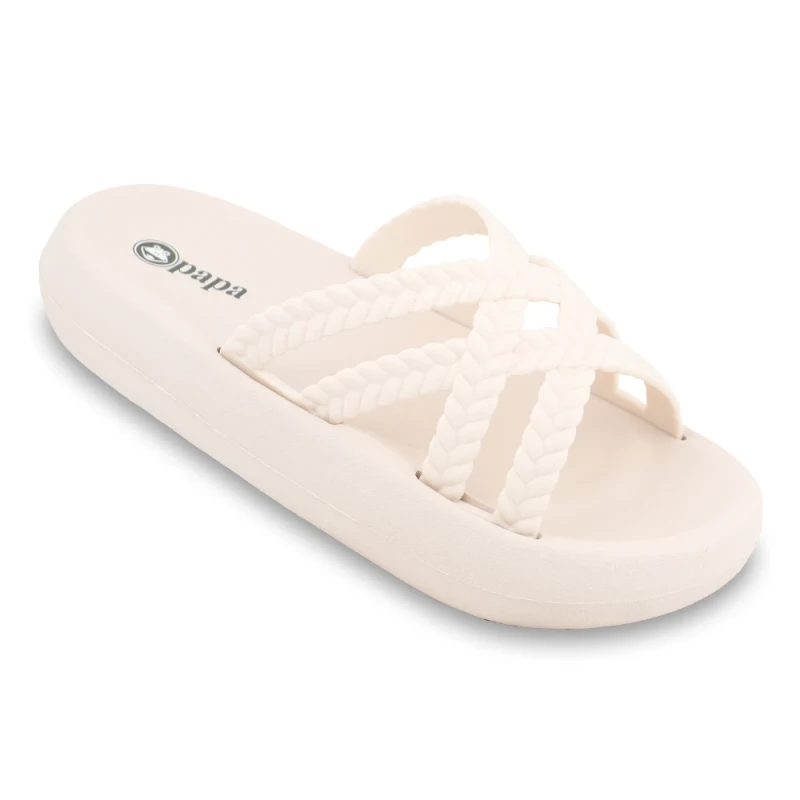 دمپایی مرسده پاپا PVC رنگبندی سفید