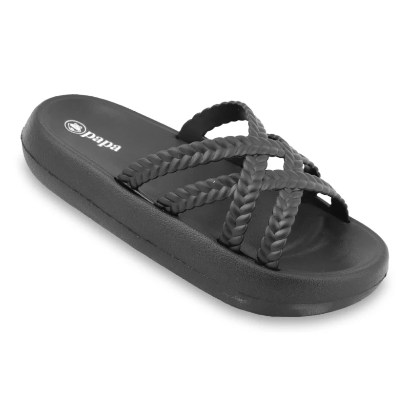 دمپایی مرسده پاپا PVC رنگبندی مشکی