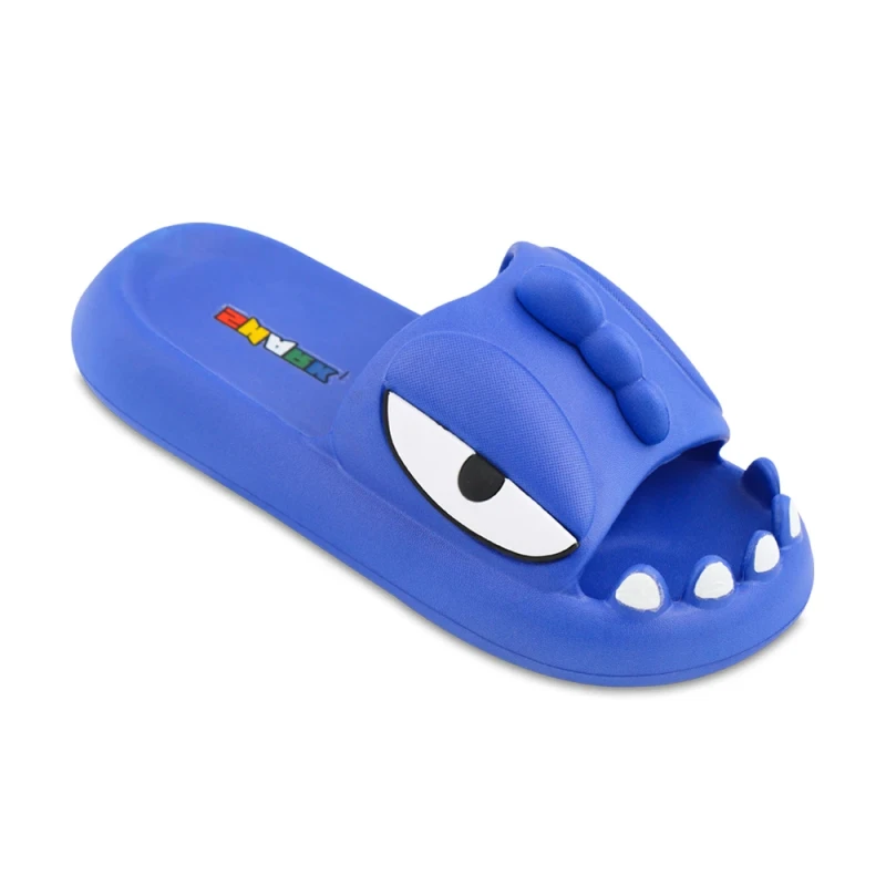 دمپایی شارک زیتون رنگبندی آبی