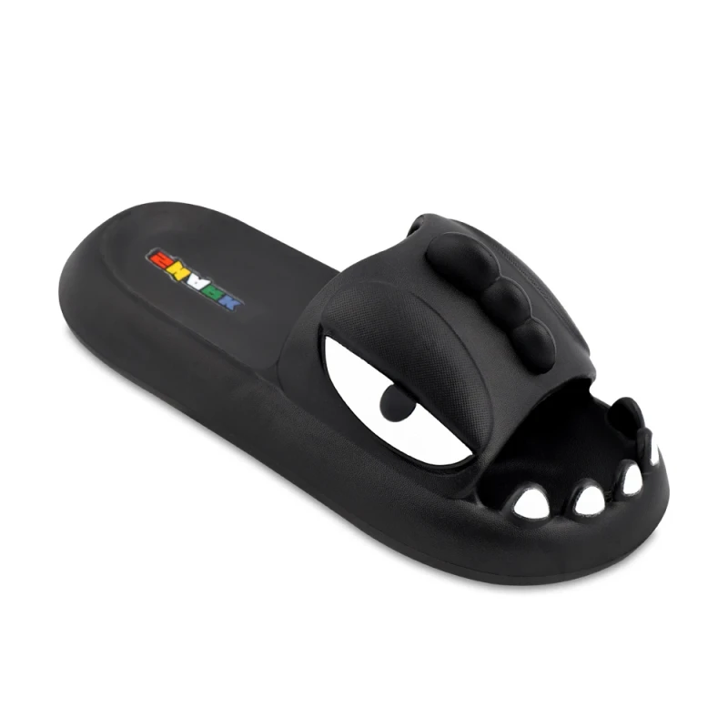 دمپایی شارک زیتون رنگبندی مشکی