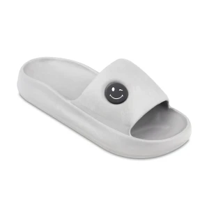 دمپایی اسمایل زیتون رنگبندی طوسی