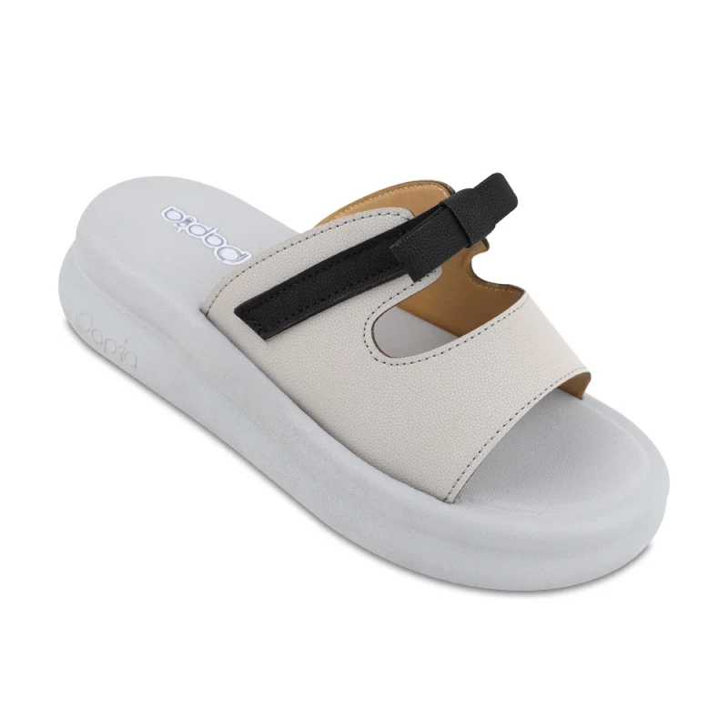 دمپایی بهار پاپیا رنگبندی طوسی