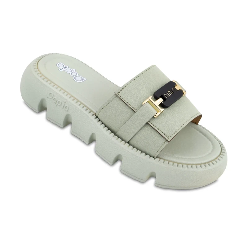 دمپایی النا پاپیا رنگبندی سبز