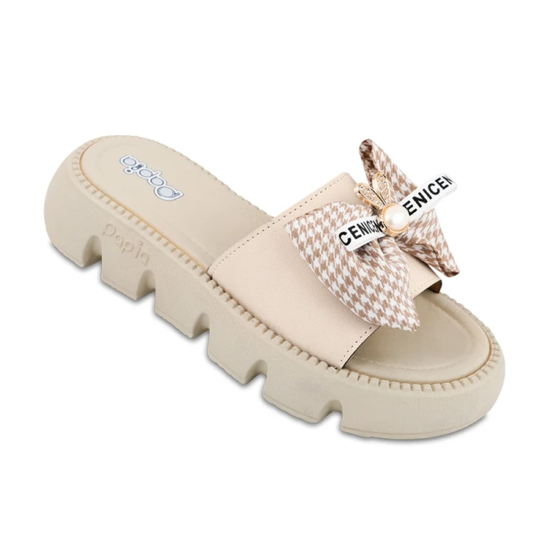 دمپایی گلاره پاپیا رنگبندی کرم