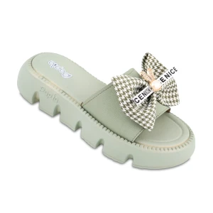 دمپایی گلاره پاپیا رنگبندی سبز