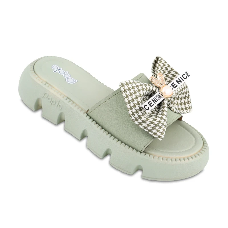 دمپایی گلاره پاپیا رنگبندی سبز