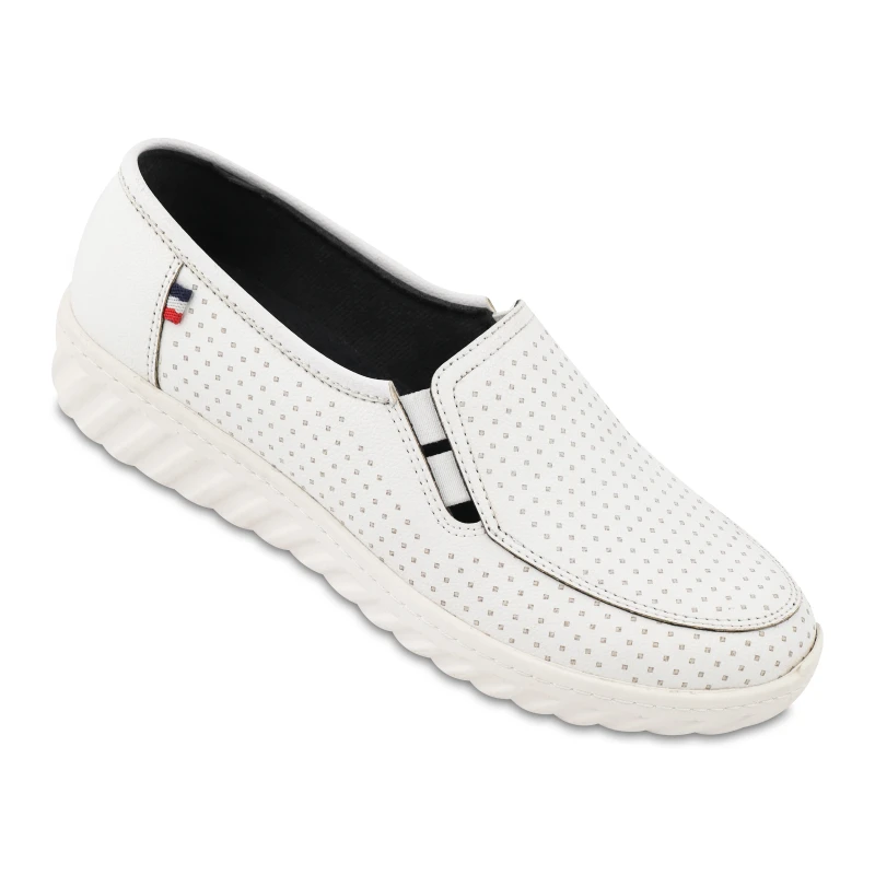 کفش دایان ماه گل رنگبندی سفید