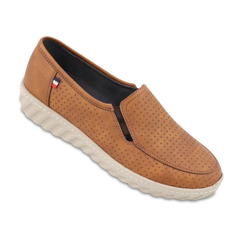 کفش دایان ماه گل رنگبندی عسلی