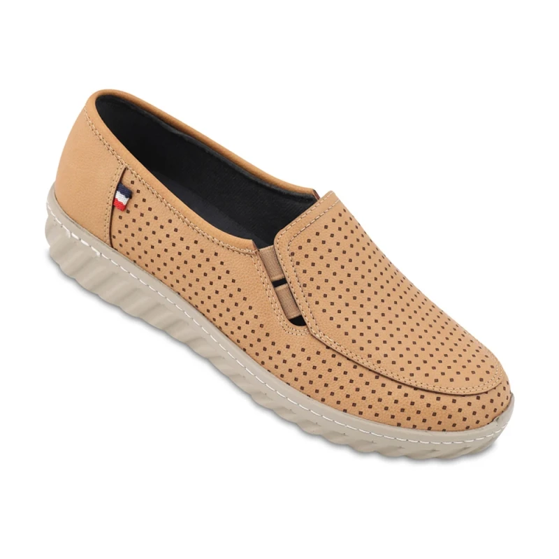 کفش دایان ماه گل رنگبندی کرم