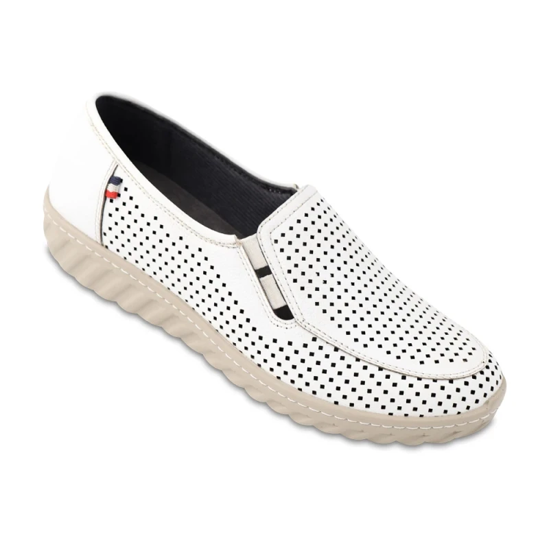 کفش دایان تابستانی ماه گل رنگبندی سفید